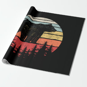 Vintage Retro Grizzlybär Geschenkpapier