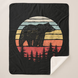 Vintage Retro Grizzlybär Sherpadecke