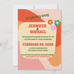 Vintage Retro Groovy Hochzeitseinladung Einladung
