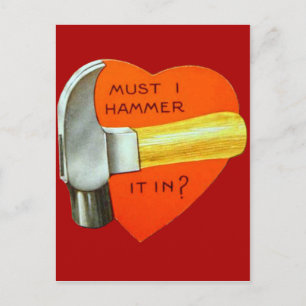 Vintage Retro Hammer Valentinskarte Feiertagspostkarte