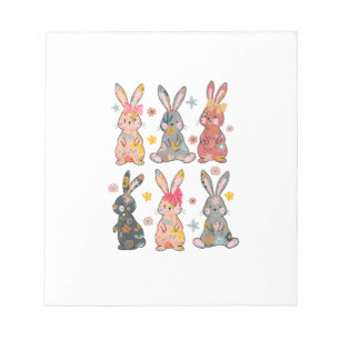 Vintage Retro Hase Floral Blumen Kaninchen Ostern Notizblock