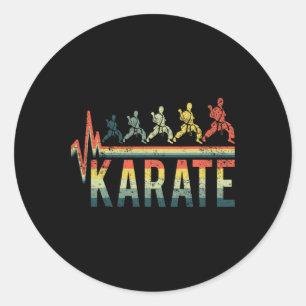 Vintage Retro Herzschlag Wort Karate Kickboxen Sch Runder Aufkleber