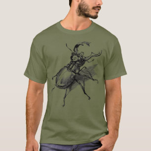 Vintage retro Hirschkäfer wissenschaftliche Entomo T-Shirt