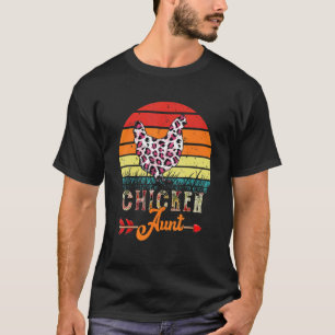 Vintage Retro Huhn Tante Blumen Leopard Huhn T-Shirt