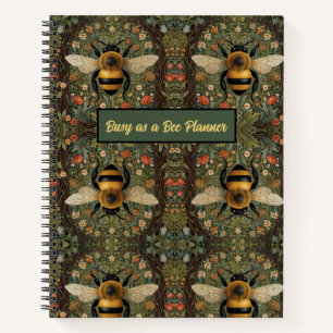 Vintage Retro-Hummel boho botanische Blumenkunst Notizbuch