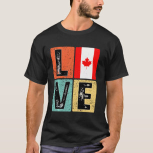 Vintage Retro I Love Canada-Flagge Für Kanadischen T-Shirt