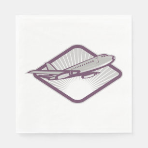 Vintage Retro-Jet-Flugzeug-Luftfahrt Serviette