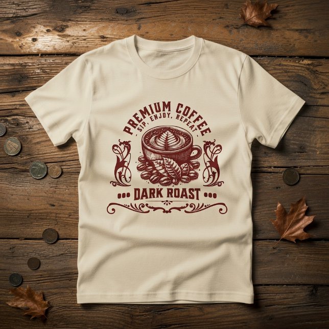 Vintage Retro-Kaffeetrinker T-Shirt (Von Creator hochgeladen)
