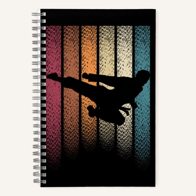 Vintage Retro-Kampfkunst Notizbuch (Vorderseite)