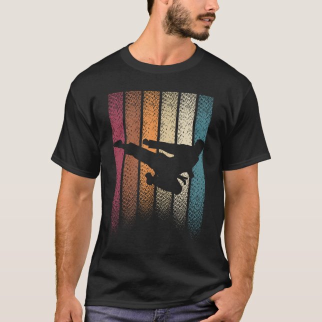 Vintage Retro-Kampfkunst T-Shirt (Vorderseite)