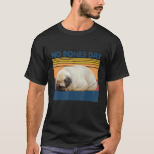 Vintage Retro Kein Knochen Tag Lustiger Fauler Pug T-Shirt