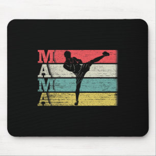 Vintage Retro Kickboxen Mama Kickbox Silhouette F Mousepad