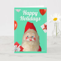 Vintage Retro Kitsch Weihnachtsmann Weihnachtskart
