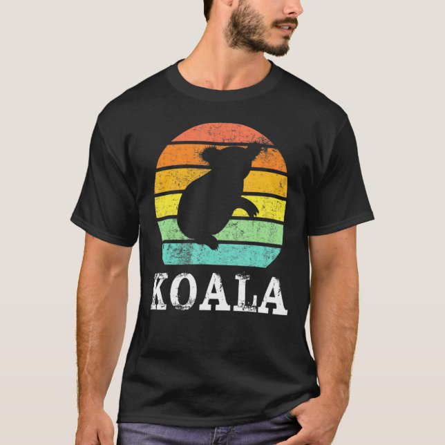 Vintage Retro Koala Sunset Silhouette T-Shirt (Vorderseite)