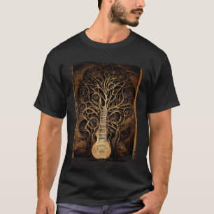 Vintage Retro Lebensbaum Gitarre T-Shirt