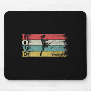 Vintage Retro Liebe Mma Kickboxen Muay Thai Silhou Mousepad