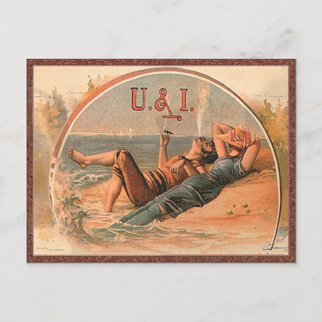 Vintage Retro-Liebe Sie und I Postkarte (Vorderseite)