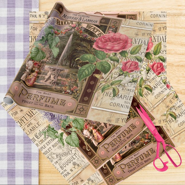 Vintage Retro Lilac Rose Parfüm Seife Geschenkpapier (Von Creator hochgeladen)