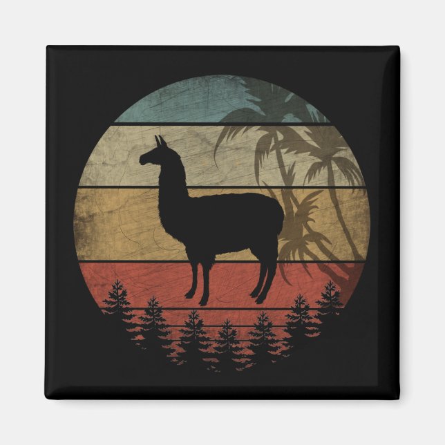 VINTAGE RETRO LLAMA MAGNET (Vorne)
