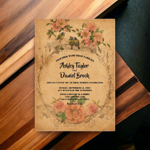 Vintage Retro-Malerei Wasserfarbenblumenhochzeit Acryleinladungen