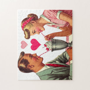 Vintage/Retro-Maltshop-Valentinstage aus den 1950e
