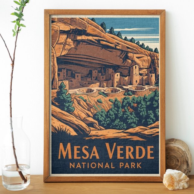 Vintage Retro Mesa Verde Nationalparkreise Poster (Von Creator hochgeladen)