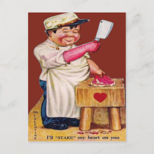Vintage Retro-Metzger Valentinstagskarte Feiertagspostkarte