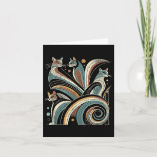 Vintage Retro-Mid-Century-Modern-Look-Cats 50er 60 Karte