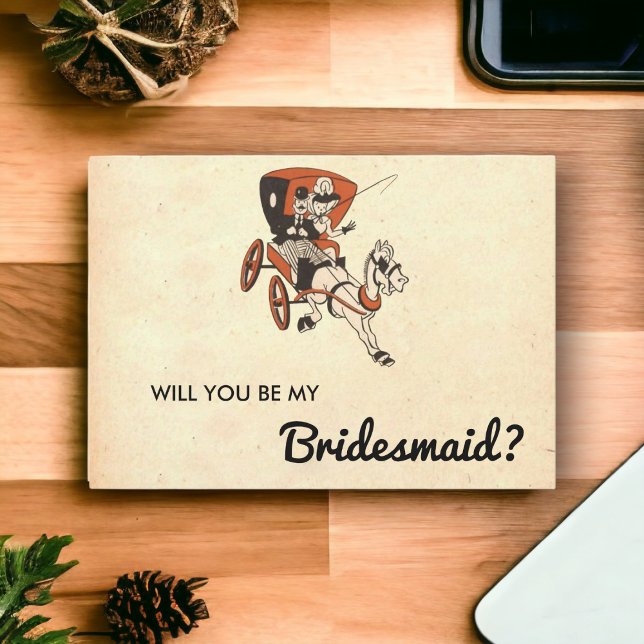 Vintage Retro Mid Century Moderne Bridesmaid Card Einladung (Von Creator hochgeladen)