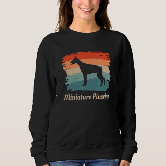 Vintage Retro Miniature Pinscher Dog Lover Sweatshirt (Vorderseite)
