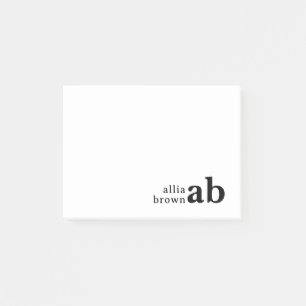 Vintage Retro Minimalistisches Monogramm-Design Post-it Klebezettel