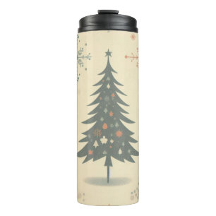 Vintage/Retro modernes Weihnachten/Winter Thermosbecher