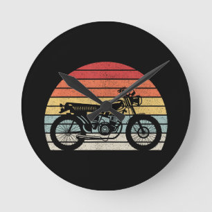 Vintage Retro Motorrad Runde Wanduhr