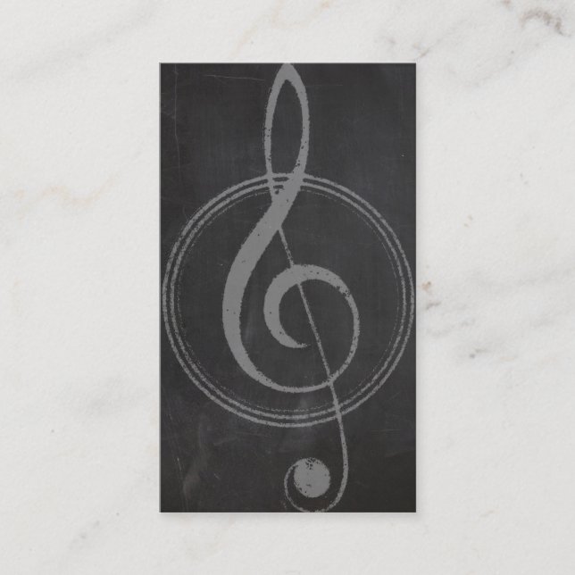 Vintage Retro Musikclef-Symbol-Tafel Visitenkarte (Vorderseite)