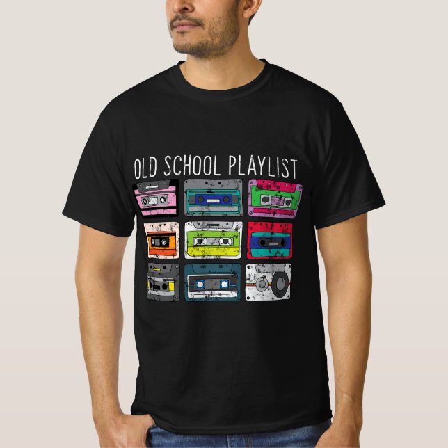 Vintage Retro-Musikkassetten Mixtape 80er und T-Shirt (Vorderseite)