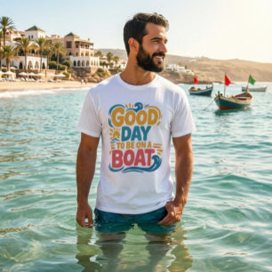 Vintage Retro Nautisches Sonnen- und Segelboot-Gra T-Shirt