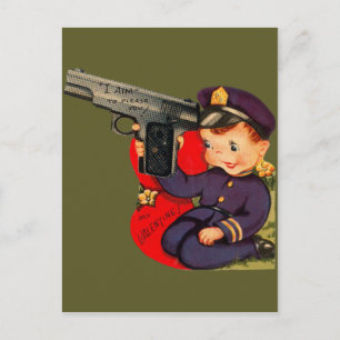 Vintage Retro-Niedliche Polizeibeamtin Valentine C Feiertagspostkarte