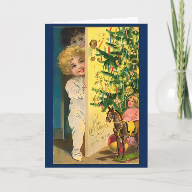 Vintage Retro-Niedliche Weihnachtsfeiern Eigene Ki Karte (Vorderseite)