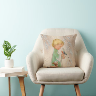 Vintage rétro Noël enfant décor maison coussin