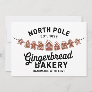 Vintage Retro Nordpol Lebkuchen Bäckerei Weihnacht Feiertagskarte