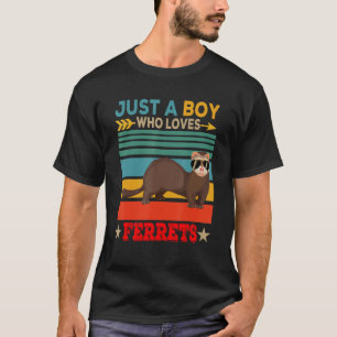 Vintage Retro Nur Ein Junge Der Frettchen Liebt Sü T-Shirt