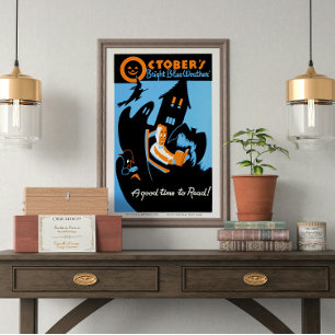 Vintage Retro Oktober ist eine gute Zeit zum Lesen Poster