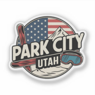 Vintage Retro Park City Utah Berggeschenke Aufkleber