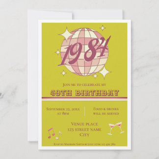 Vintage Retro-Party Einladung von 1984