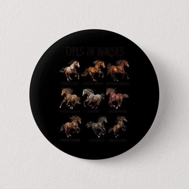 Vintage Retro-Pferdearten Button (Vorderseite)