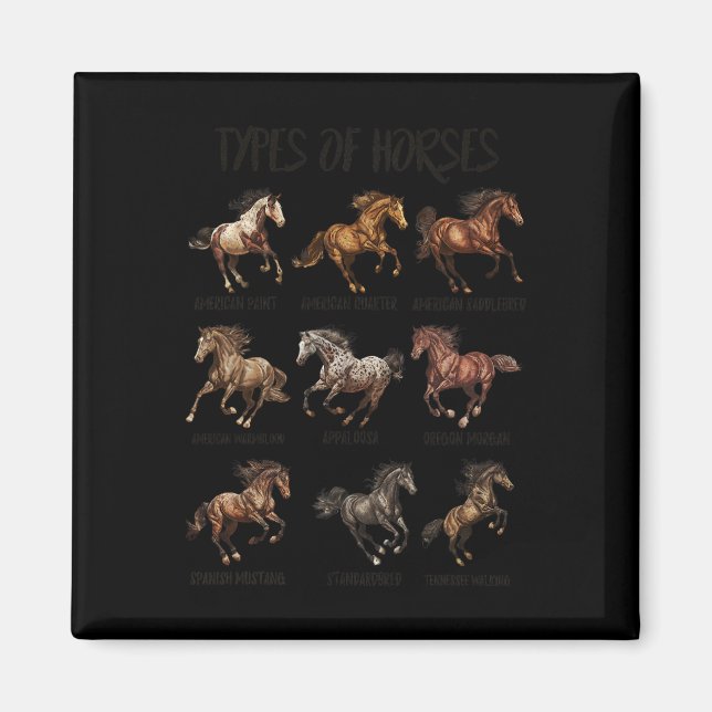 Vintage Retro-Pferdearten Magnet (Vorne)