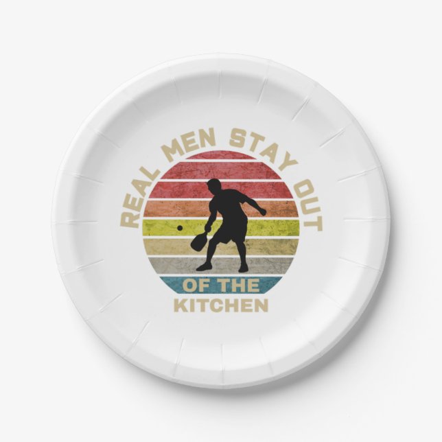Vintage Retro Pickleball Funny Pappteller (Vorderseite)