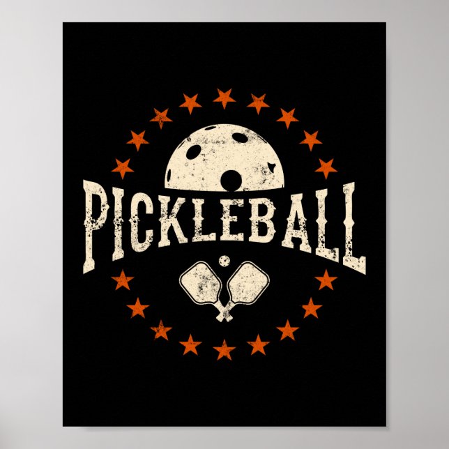 Vintage Retro Pickleball Poster (Vorne)