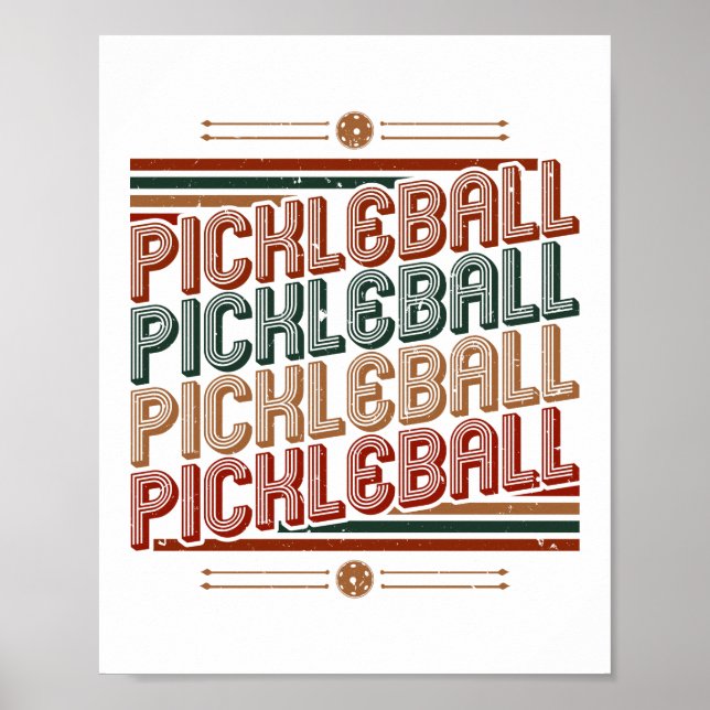 Vintage Retro Pickleball Poster (Vorne)