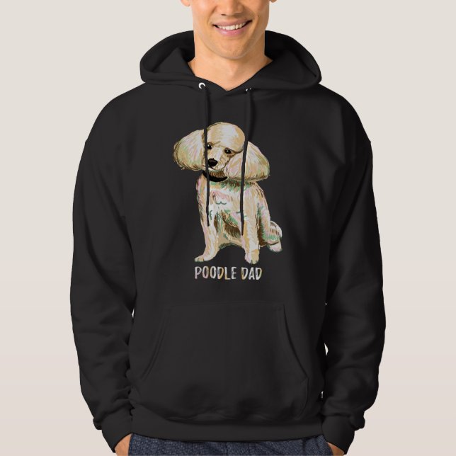Vintage Retro Poodle Dog Dad  DadFather's Day Hoodie (Vorderseite)